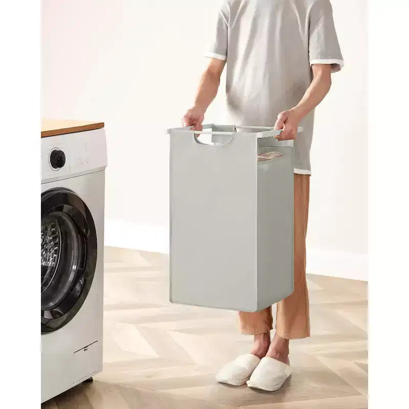Panier à linge, panier à linge, trieur à linge avec 3 sacs amovibles et coulissants, étagère, cadre en métal, 3 x 38L (10 gallons)
