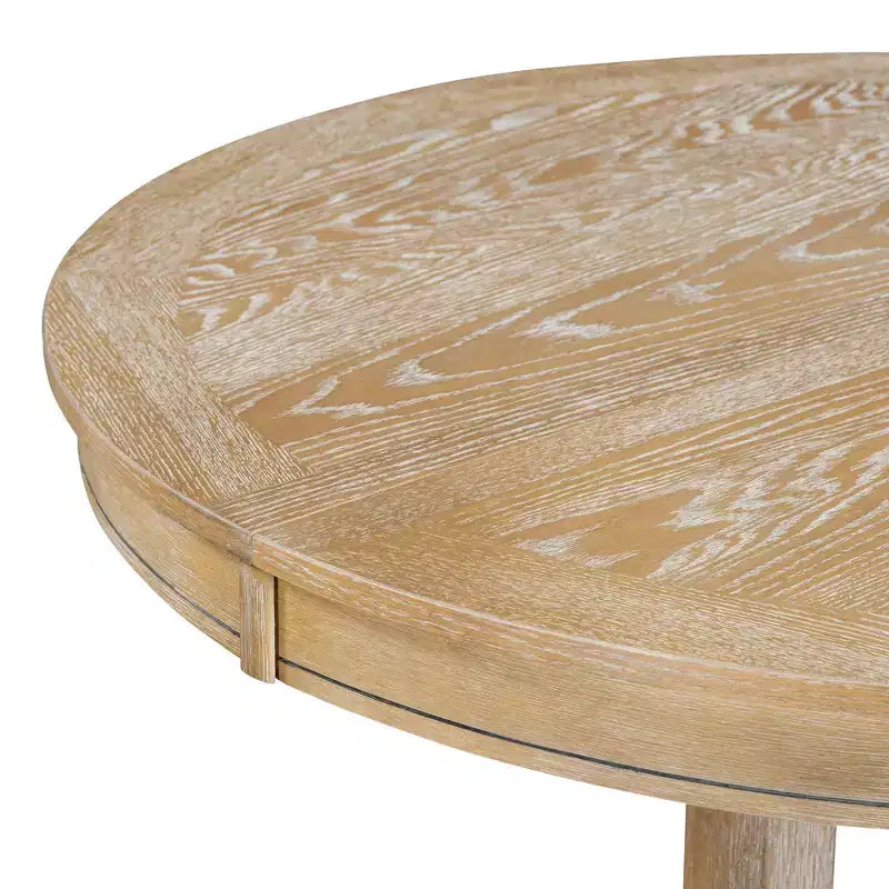 Table à manger en bois de style rustique, avec pied central extensible et rallonge de 35,5 cm