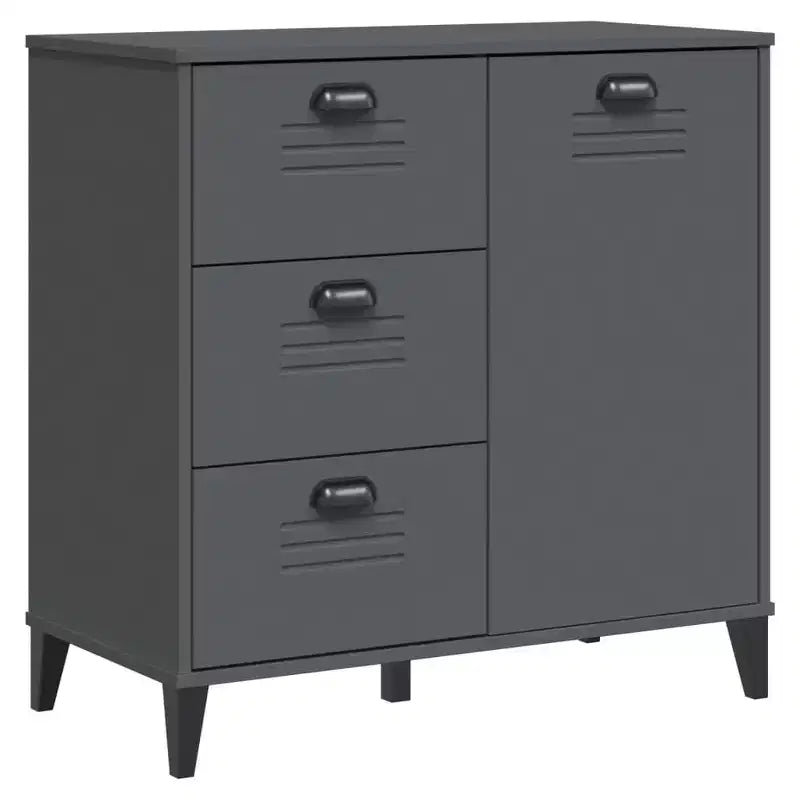 vidaXL Sideboard Storage Side Cabinet Living Room Furniture Solid Wood Pine, with 2 Drawers