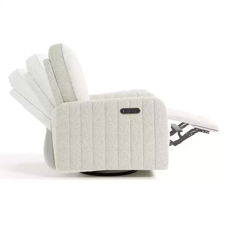 Deluxe Nursery Power Recliner Swivel Glider with Dual USB Charging