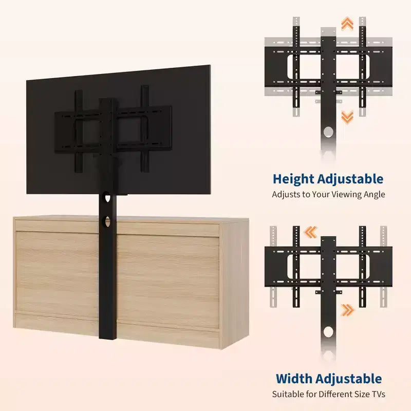Meuble TV moderne avec support pour téléviseurs de 32 à 85 pouces, console média commode en rotin à 6 tiroirs