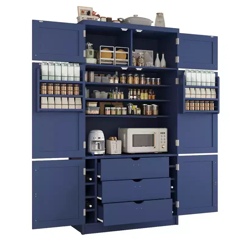 Garde-manger autoportant de cuisine de 203 cm de haut, buffet, grande armoire de rangement