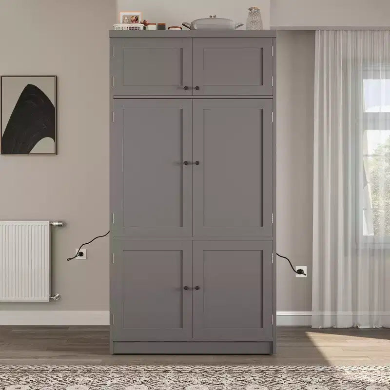 Garde-manger autoportant de cuisine de 203 cm de haut, buffet, grande armoire de rangement