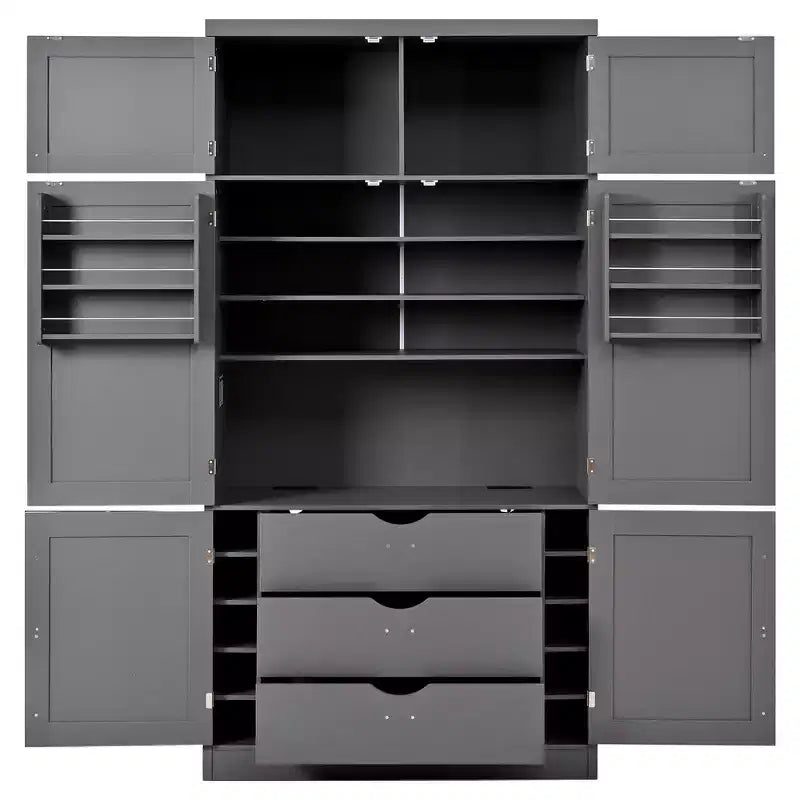 Garde-manger autoportant de cuisine de 203 cm de haut, buffet, grande armoire de rangement