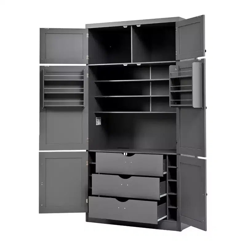 Garde-manger autoportant de cuisine de 203 cm de haut, buffet, grande armoire de rangement