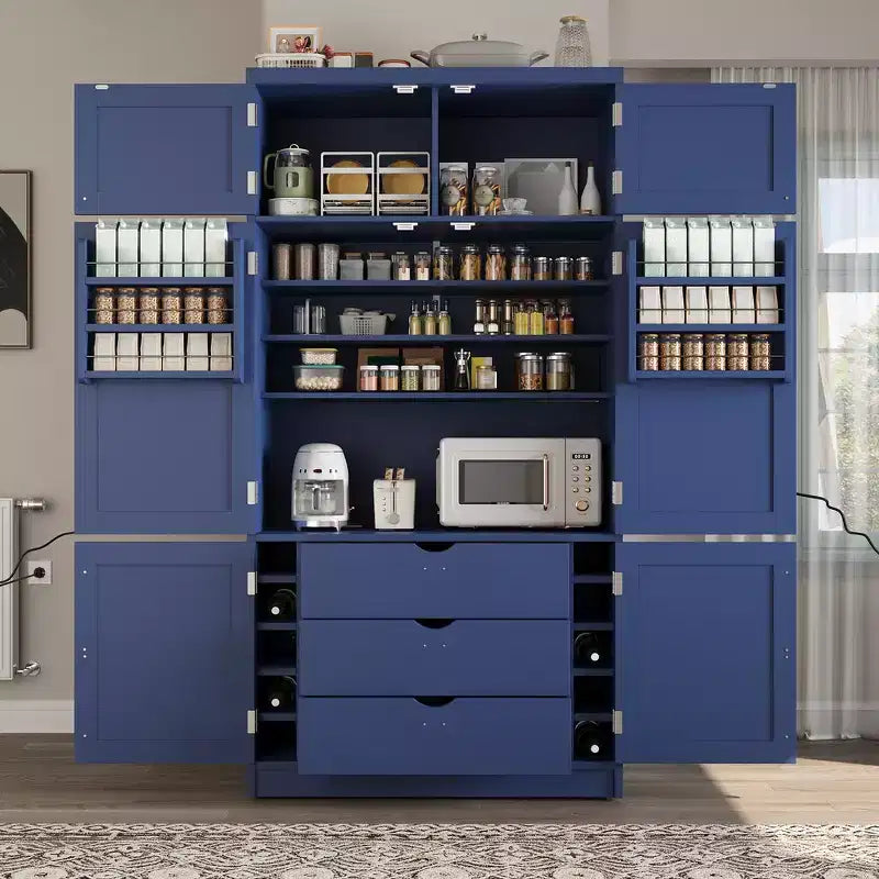 Garde-manger autoportant de cuisine de 203 cm de haut, buffet, grande armoire de rangement