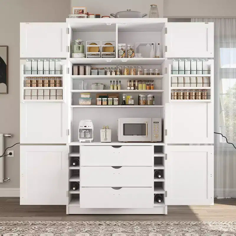 Garde-manger autoportant de cuisine de 203 cm de haut, buffet, grande armoire de rangement