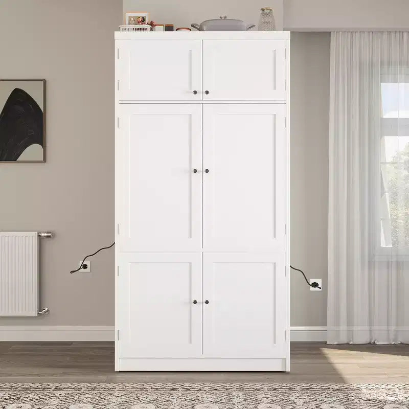 Garde-manger autoportant de cuisine de 203 cm de haut, buffet, grande armoire de rangement