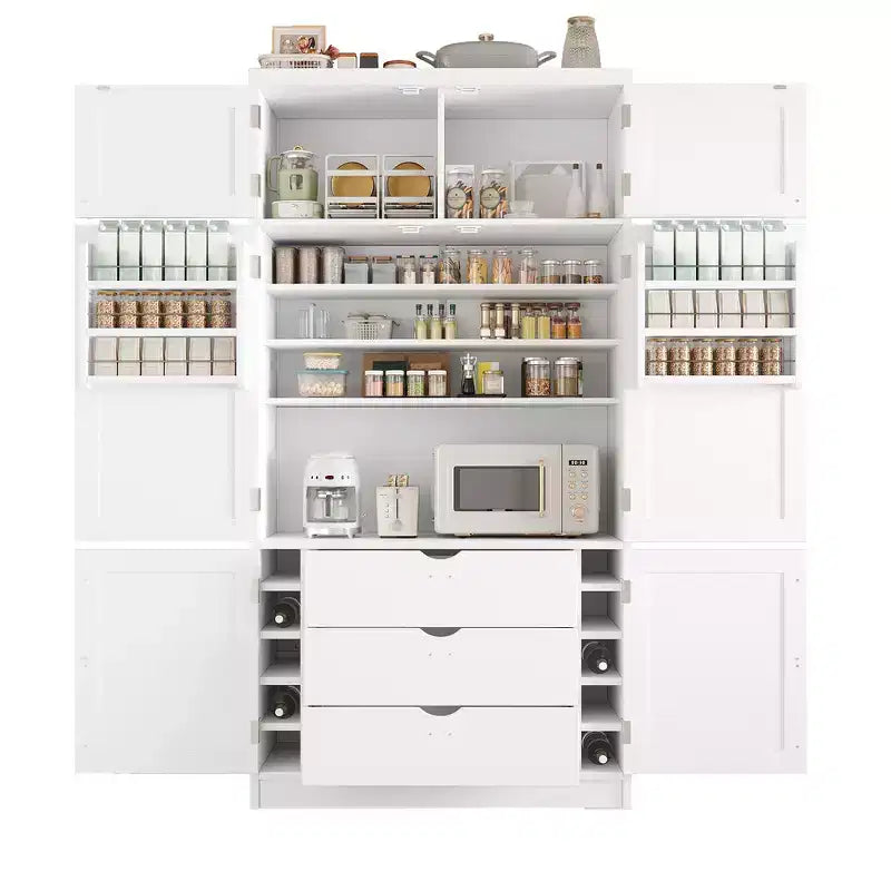 Garde-manger autoportant de cuisine de 203 cm de haut, buffet, grande armoire de rangement