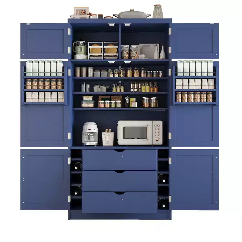 Garde-manger autoportant de cuisine de 203 cm de haut, buffet, grande armoire de rangement