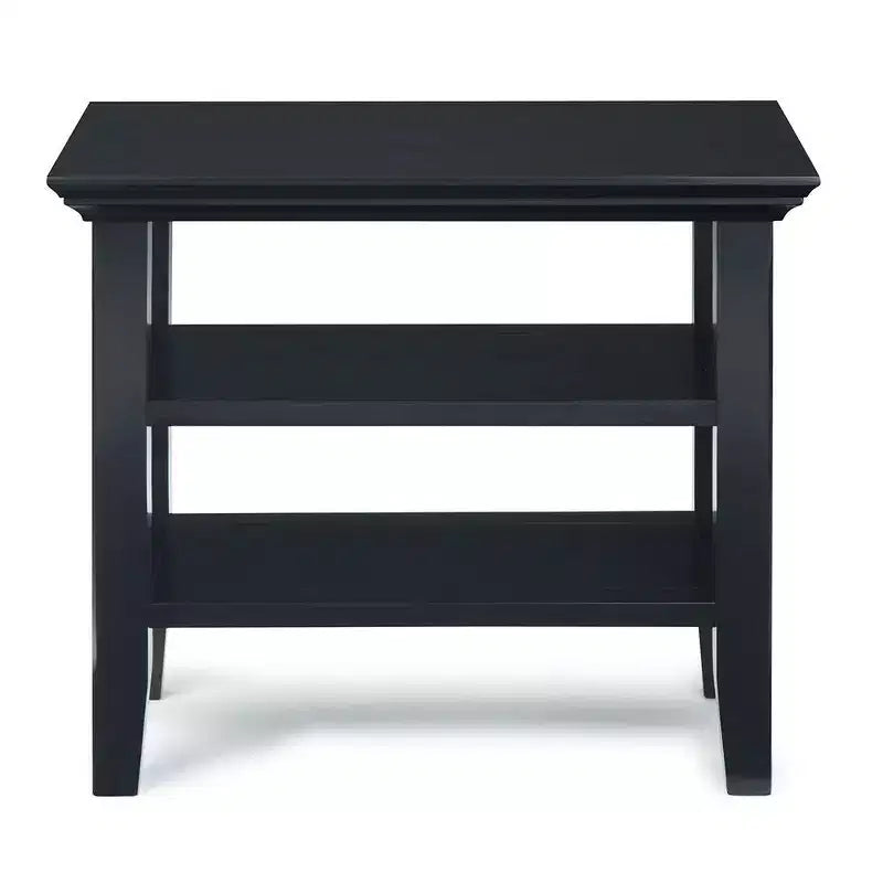 Table d'appoint étroite de style transitionnel en bois massif, 14 po de large
