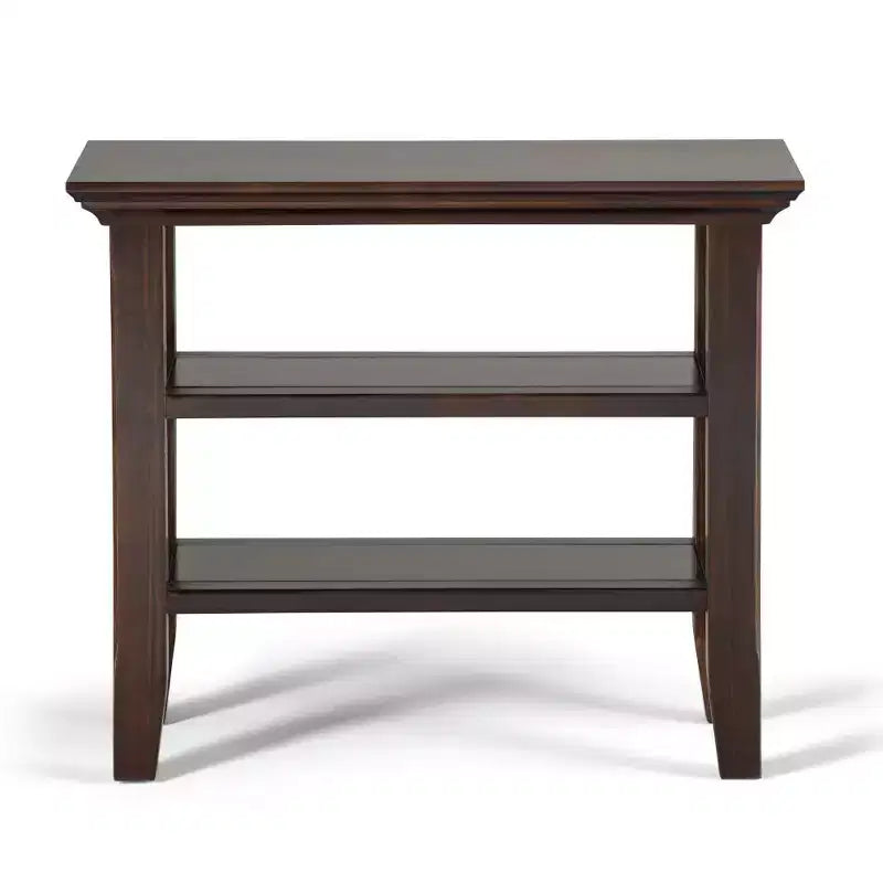 Table d'appoint étroite de style transitionnel en bois massif, 14 po de large