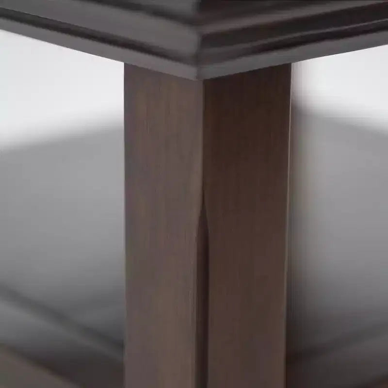 Table d'appoint étroite de style transitionnel en bois massif, 14 po de large
