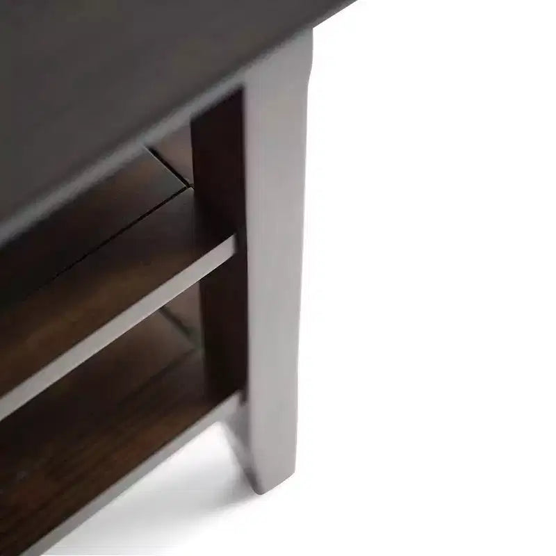 Table d'appoint étroite de style transitionnel en bois massif, 14 po de large
