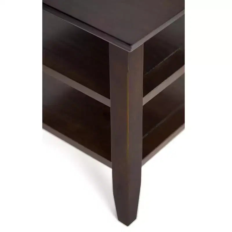 Table d'appoint étroite de style transitionnel en bois massif, 14 po de large