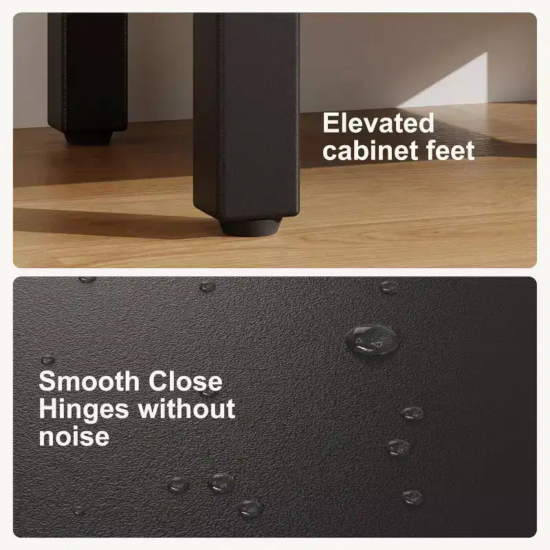 Meuble-lavabo 16 po avec lavabo et porte à fermeture amortie – Armoire de rangement compacte pour petite salle de bain ou salle d'eau