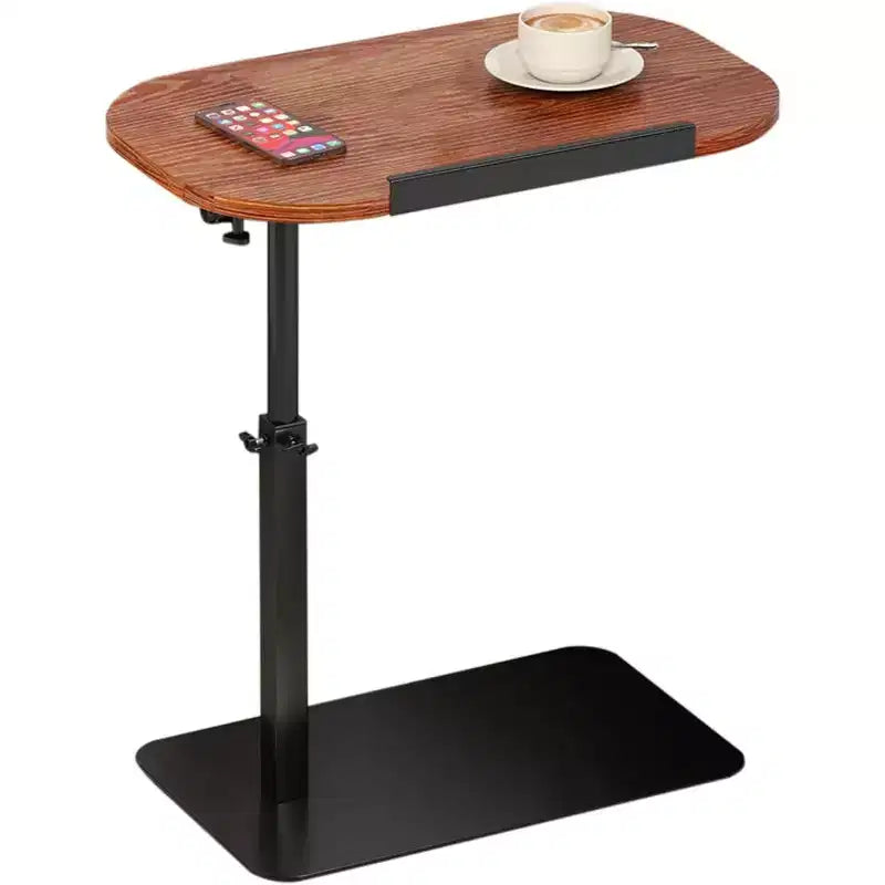 Table d'appoint en C, réglable en hauteur 40-80cm, plateau rotatif pour canapé/chevet (45x30cm)