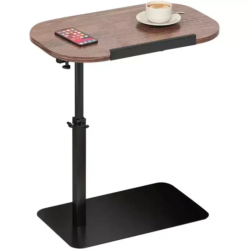 Table d'appoint en C, réglable en hauteur 40-80cm, plateau rotatif pour canapé/chevet (45x30cm)