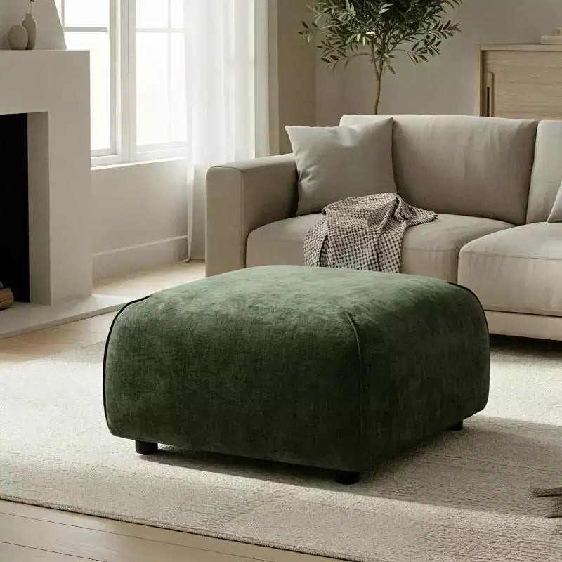 Pouffe carré rembourré moderne