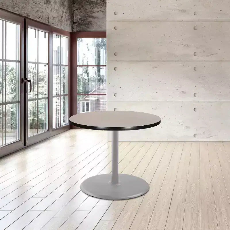Table de salle à manger ronde 30", gris/nébuleuse grise
