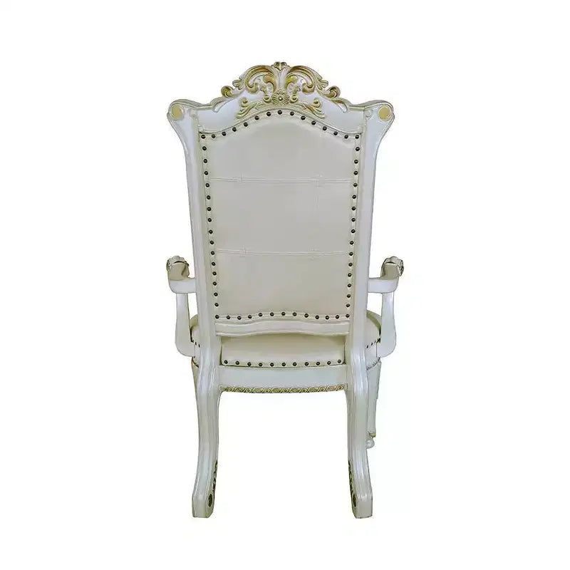Fauteuil d'appoint, cuir synthétique, finition perle antique