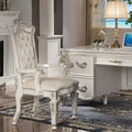 Fauteuil d'appoint, cuir synthétique, finition perle antique