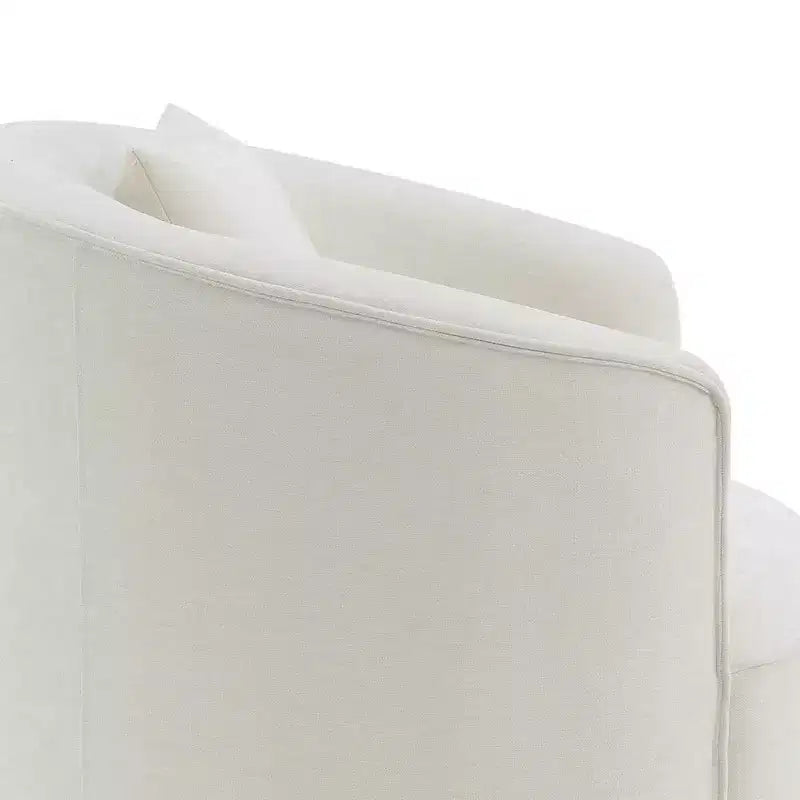 Canapé 64" en chenille beige : Causeuse classique, 2 oreillers, aucun assemblage requis