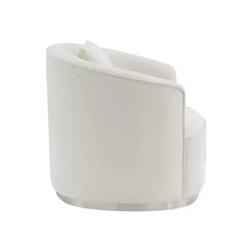 Canapé 64" en chenille beige : Causeuse classique, 2 oreillers, aucun assemblage requis
