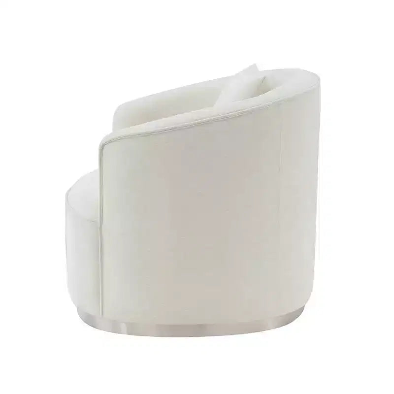 Canapé 64" en chenille beige : Causeuse classique, 2 oreillers, aucun assemblage requis