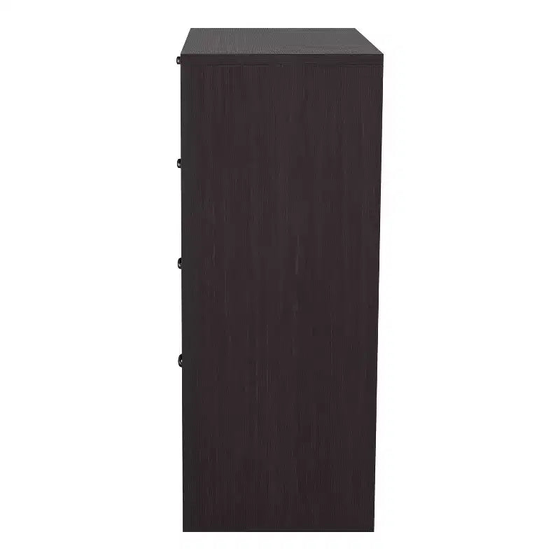 Commode à 4 tiroirs en faux rotin tissé de transition, Espresso - Style bohème