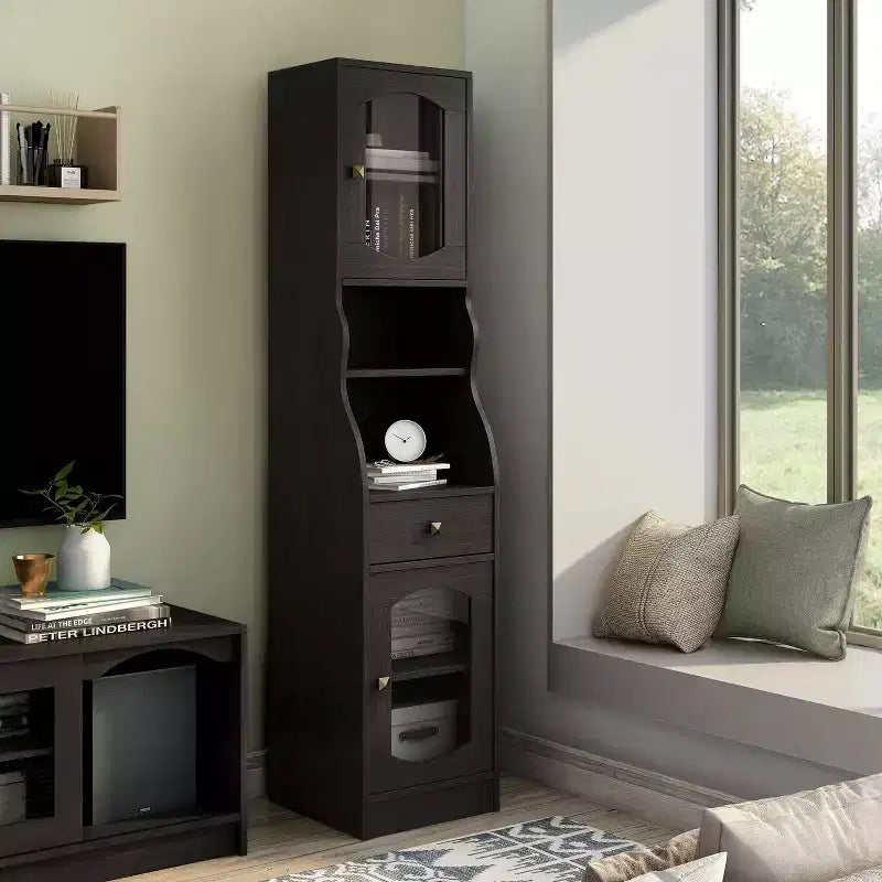 Meuble de rangement 180 cm avec tiroir, expresso - Meuble multimédia de style traditionnel
