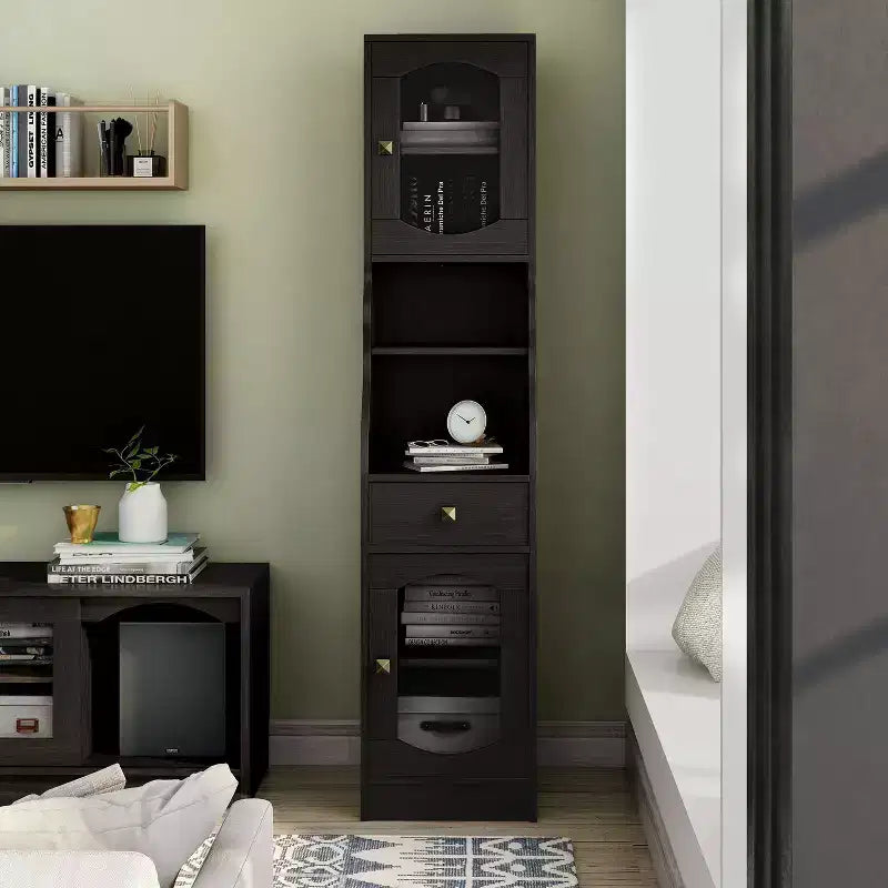 Meuble de rangement 180 cm avec tiroir, expresso - Meuble multimédia de style traditionnel