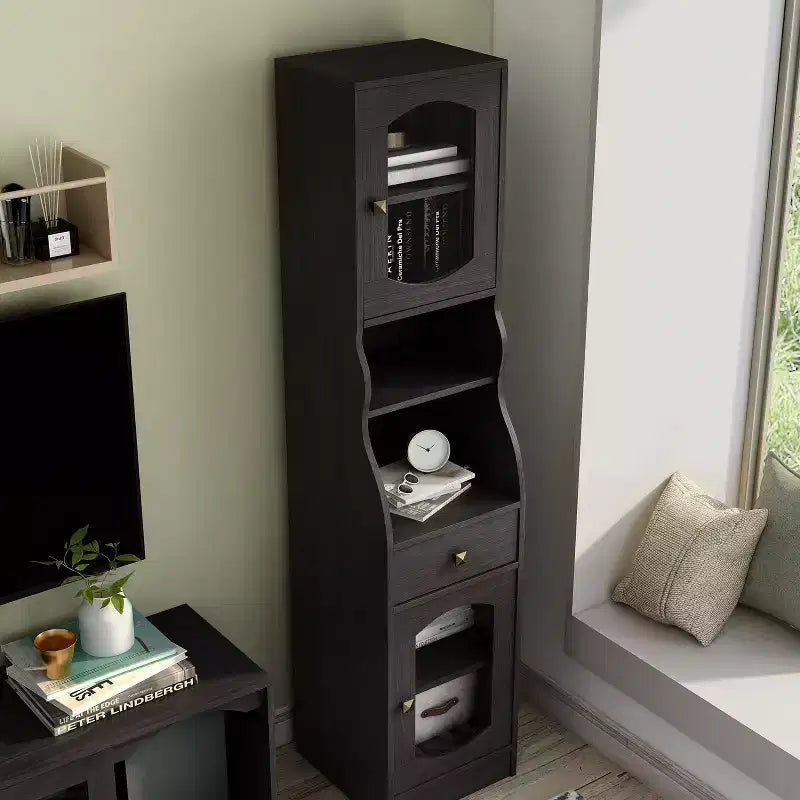 Meuble de rangement 180 cm avec tiroir, expresso - Meuble multimédia de style traditionnel