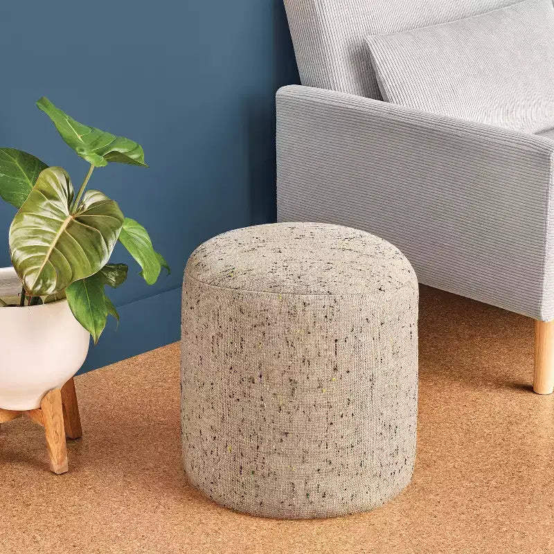 Pouf ottoman moucheté, beige moucheté