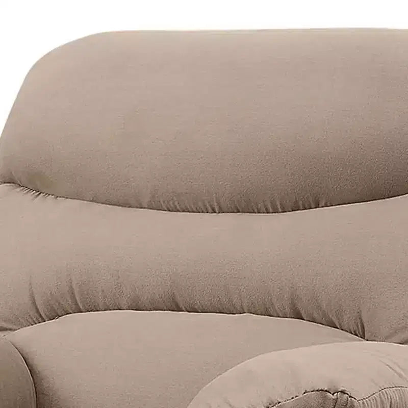 Motion Glider Recliner, Light Brown Microfiber