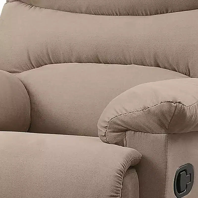 Motion Glider Recliner, Light Brown Microfiber