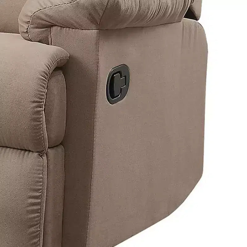 Motion Glider Recliner, Light Brown Microfiber