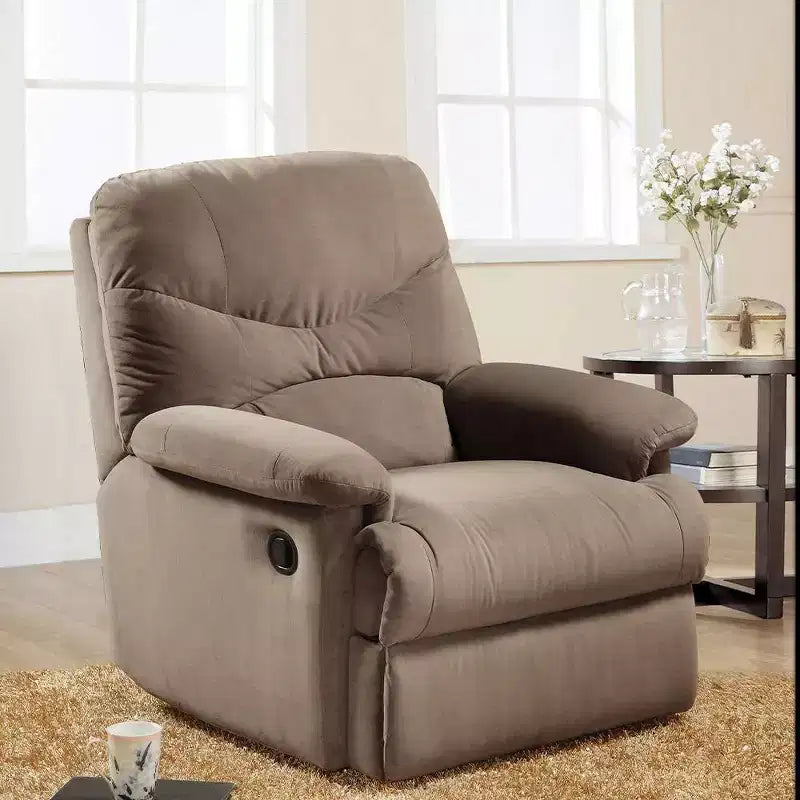 Fauteuil inclinable motorisé, microfibre marron clair