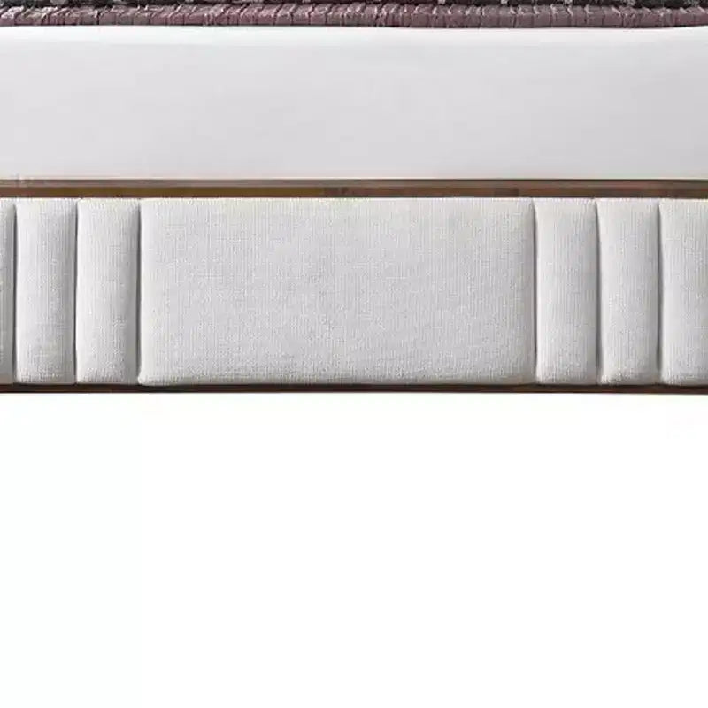 Lit King size (222 cm) gris clair en chenille, finition noyer