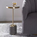 Table d'appoint ronde Glam moderne en laiton brossé, 30 cm de large, plateau miroir doré pour salon, chambre, chevet, entrée