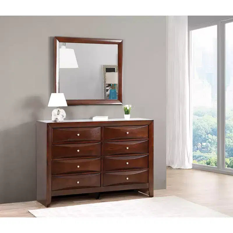 Miroir de commode rectangulaire moderne encadré de 35 po x 39 po