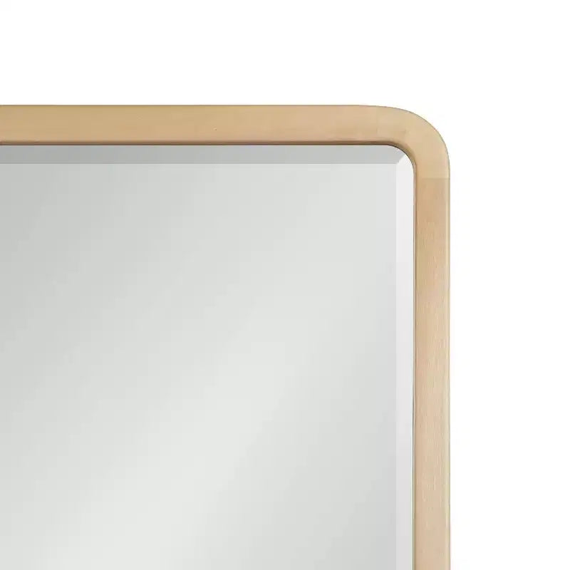 Miroir mural rectangulaire en bois à bords arrondis