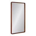 Miroir mural rectangulaire en bois à bords arrondis