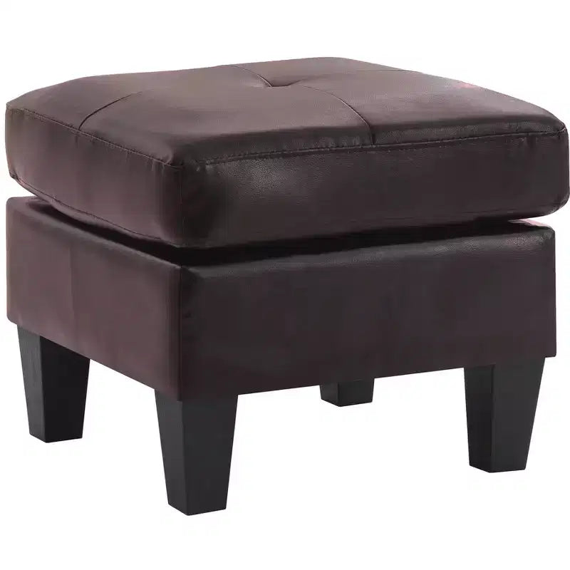 Pouf rembourré en similicuir