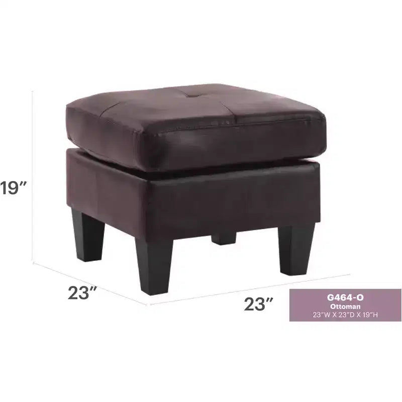 Pouf rembourré en similicuir