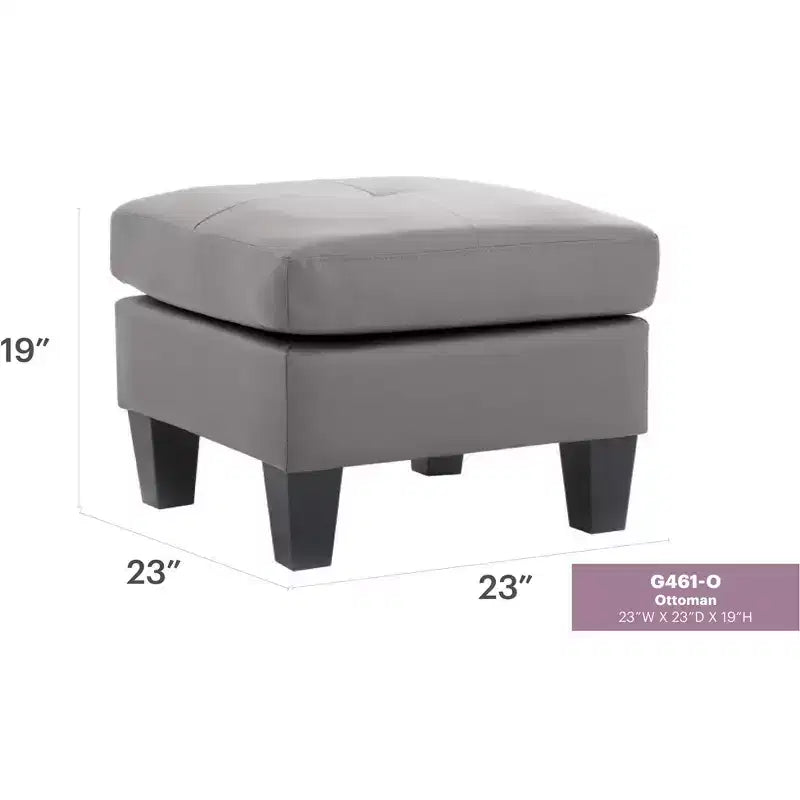 Pouf rembourré en similicuir