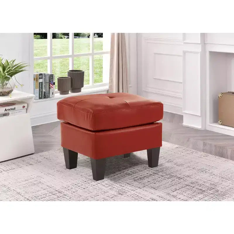 Pouf rembourré en similicuir