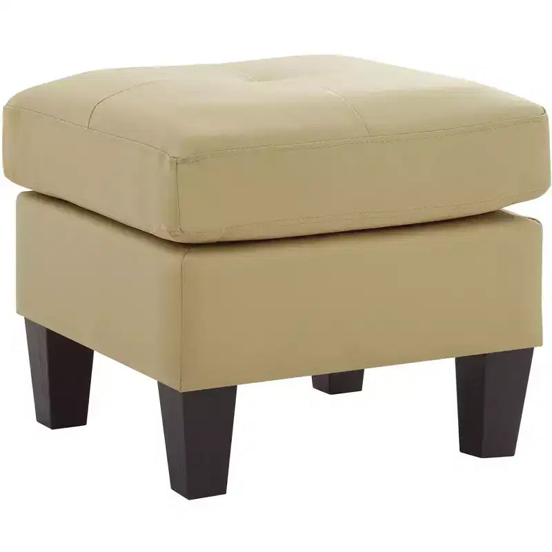Pouf rembourré en similicuir