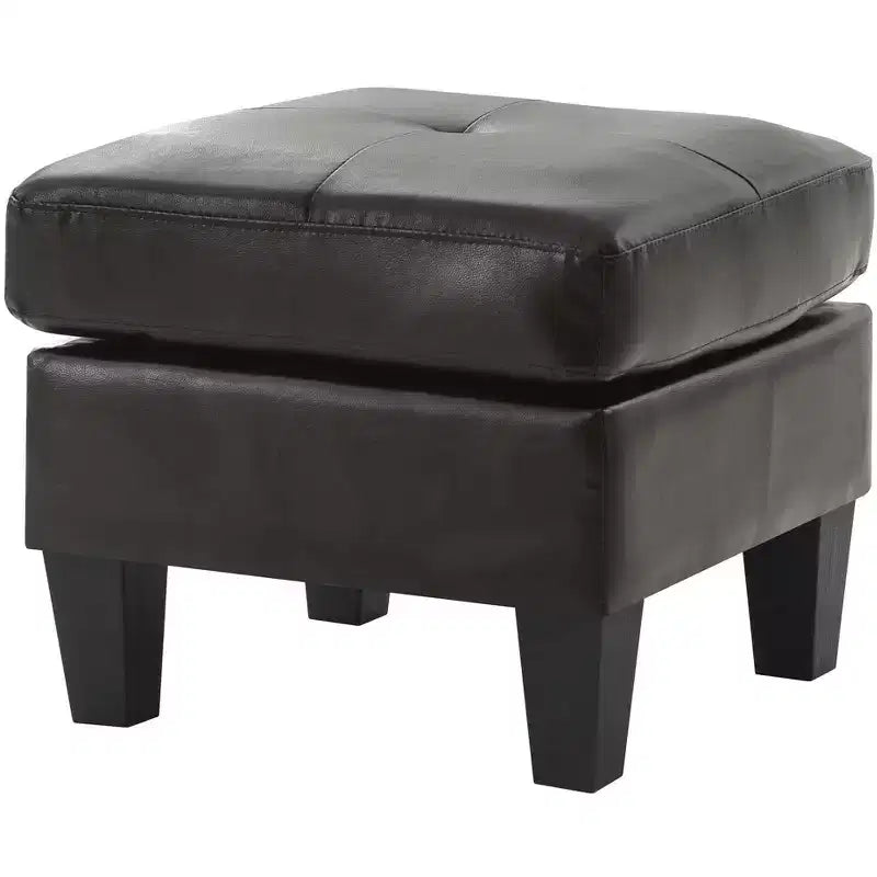 Pouf rembourré en similicuir