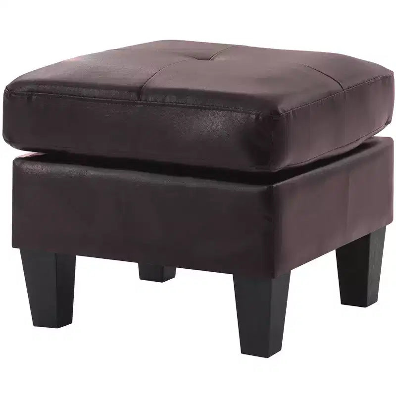 Pouf rembourré en similicuir